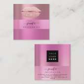 Logo Rose Ips Rosa Beruflich Makeup Artist Quadratische Visitenkarte (Vorne/Hinten)