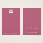 Logo-Rose-Lila-Kette Ohrring-Display-Karte hinzufü (Vorne & Hinten)