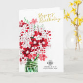 Logo-Rot-Weiße Blume zum Geburtstag hinzufügen Karte (Gelbe Blume)