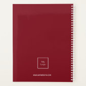 Logo rotes weißes Monogramm Anfangsbuchstaben Gesc Planer (Rückseite)