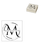 Logo-Rücksendeadresse Elegante Monogram Gummistempel (Stempel)