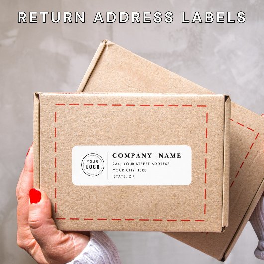 Logo-Rücksendeadresse-Etikett mit 4 Zeilen Text