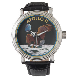 Logo-runde Uhr der NASAs Apollo 11