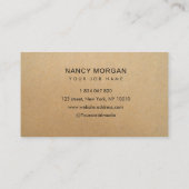 Logo Rustic Kraft Business Card Visitenkarte (Rückseite)