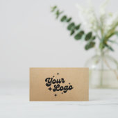 Logo Rustic Kraft Business Card Visitenkarte (Stehend Vorderseite)