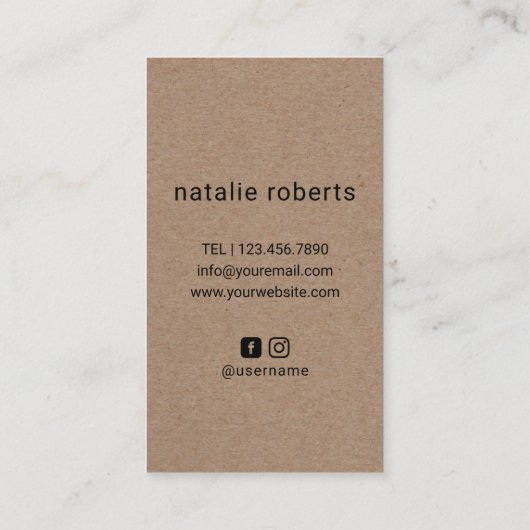 Logo "Rustic Kraft" für die Rose und die Haarstick Visitenkarte (Rückseite)