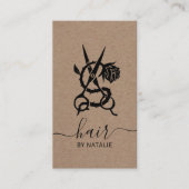 Logo "Rustic Kraft" für die Rose und die Haarstick Visitenkarte (Vorderseite)