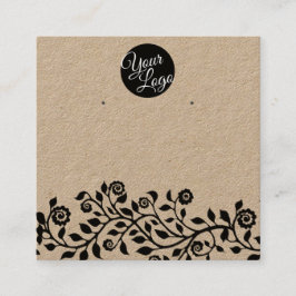 Logo Rustikale große Bridal Ohrringe Display Cards Quadratische Visitenkarte