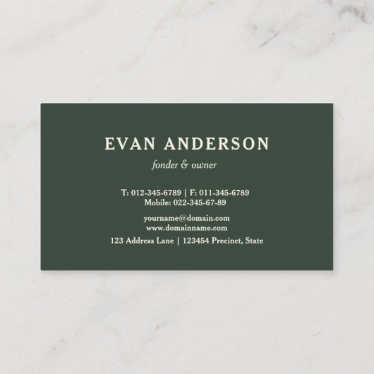 Logo "Rustikaler Kiefernwald" Visitenkarte (Rückseite)