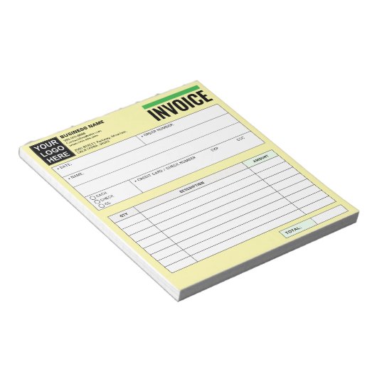 Logo, Sales Receipt Order Forms, Invoice Booklet Notizblock (angewinkelt)