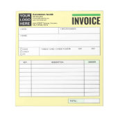 Logo, Sales Receipt Order Forms, Invoice Booklet Notizblock (Vorderseite)