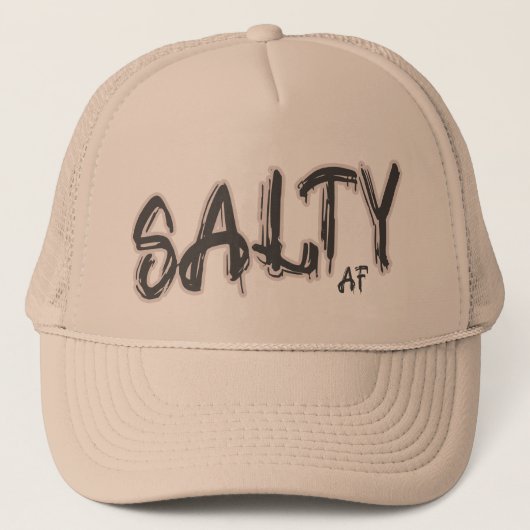 Logo "Salty AF" Sandy Beach Truckerkappe (Vorderseite)