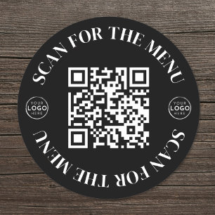 Logo Scan Menü QR Code Runder Aufkleber