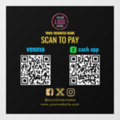 Logo Scan to Pay CashApp Venmo QR-Code Fensteraufkleber (Blatt)