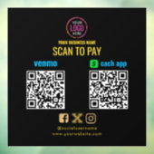 Logo Scan to Pay CashApp Venmo QR-Code Fensteraufkleber (Blatt 3)