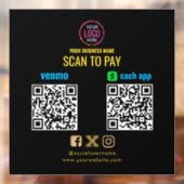 Logo Scan to Pay CashApp Venmo QR-Code Fensteraufkleber (Blatt 2)