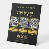 Logo Scan to Pay CashApp Venmo QR Code Pedestal Si Sockelschild (Vorderseite)