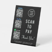 Logo-Scan, um Venmo Paypal CashApp QR Codes zu bez Sockelschild (Vorderseite)