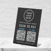 Logo-Scan zu zahlen Paypal Venmo QR Codes schwarz Sockelschild