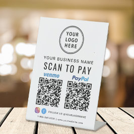 Logo-Scan zur Bezahlung Paypal Venmo QR Codes Sockelschild