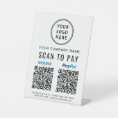 Logo-Scan zur Bezahlung Paypal Venmo QR Codes Sockelschild (Vorderseite)