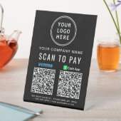 Logo-Scan zur Bezahlung Venmo CashApp QR Codes Bla Sockelschild (In Situ)
