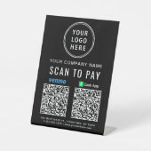 Logo-Scan zur Bezahlung Venmo CashApp QR Codes Bla Sockelschild (Vorderseite)