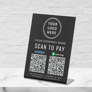 Logo-Scan zur Bezahlung Venmo CashApp QR Codes Bla Sockelschild