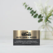 Logo "Schleppwagen" | Metallischer Goldmarmor Visitenkarte (Stehend Vorderseite)