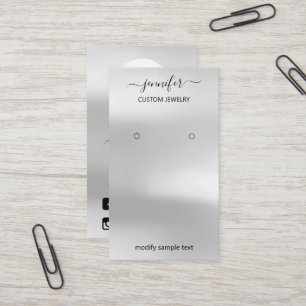 Logo Schmuck Card Social Media Silver Gray Visitenkarte