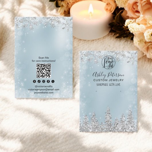 Logo-Schmuck-Ohrring-Schmuck für Blue Eis Glitzer Visitenkarte