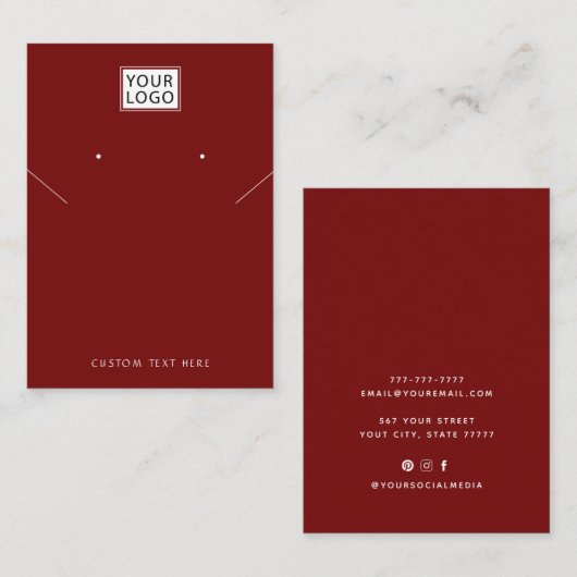 Logo Schmuck schwarze Halskette Ohrring-Anzeige hi Visitenkarte (Vorne/Hinten)