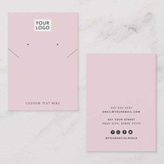 Logo Schmuck schwarze Halskette Ohrring-Anzeige hi Visitenkarte (Vorne/Hinten)