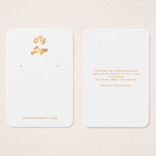 Logo-Schmuckkarte mit weißem Gold (Vorne & Hinten)