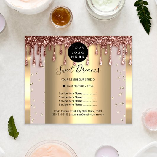 Logo Schönheit Makeup Nails Preisliste Rose WELLNE Flyer