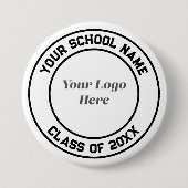 Logo School Name Senior Grad Gastgeschenk Keepake Button (Vorderseite)