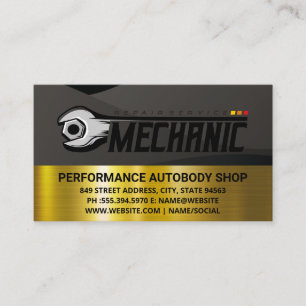 Logo-Schraubenschlüssel für Autoreparatur Autose Visitenkarte