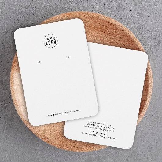 Logo-Schreibmaschinen-Ohrhänger-Displaykarte