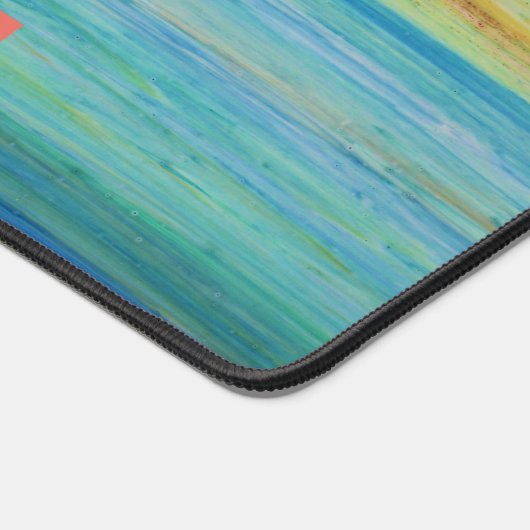 Logo-Schreibtisch - Logo oben (orange) Schreibtischunterlage (Ecke)