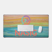 Logo-Schreibtisch - Logo oben (orange) Schreibtischunterlage (Tastatur & Maus)