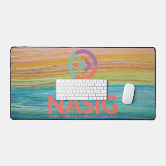 Logo-Schreibtisch - Logo oben (orange) Schreibtischunterlage (Tastatur & Maus)