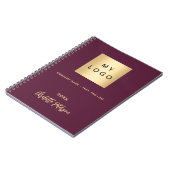 Logo-Schrift für Burgund Notizblock (Linke Seite)