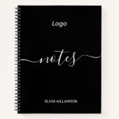 Logo-Schwarz-Beruflich-Business-Notebook Notizblock (Vorderseite)