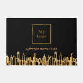 Logo Schwarz Gold City Skyline Business Real Anwes Fußmatte (Vorderseite)