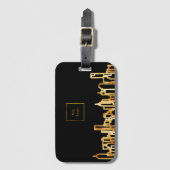 Logo Schwarz Gold City Skyline Business Real Anwes Gepäckanhänger (Vorderseite Vertikal)