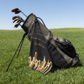 Logo Schwarz Gold City Skyline Business Real Anwes Golfhandtuch (Gras)