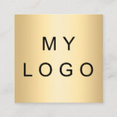 Logo-schwarz-gold-ql-Code Quadratische Visitenkarte (Vorderseite)