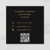 Logo-schwarz-gold-ql-Code Quadratische Visitenkarte (Rückseite)