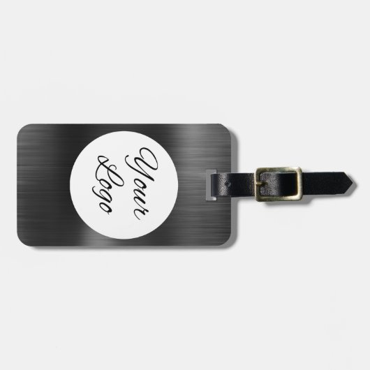 Logo Schwarz graue Imitate aus Metall gestylt hinz Gepäckanhänger (Vorderseite horizontal)