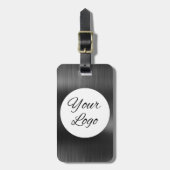 Logo Schwarz graue Imitate aus Metall gestylt hinz Gepäckanhänger (Vorderseite vertikal)